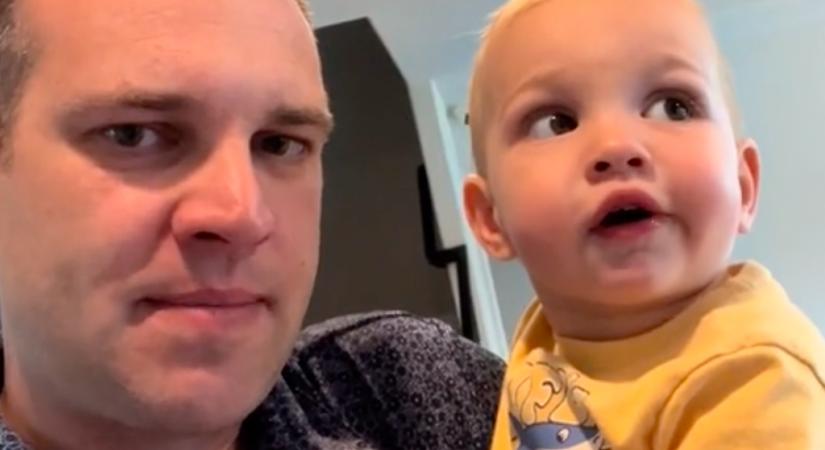 Megkérdezte az apa a fiát, milyen hangja van anyának: a kicsi reakcióján milliók nevetnek - Videó
