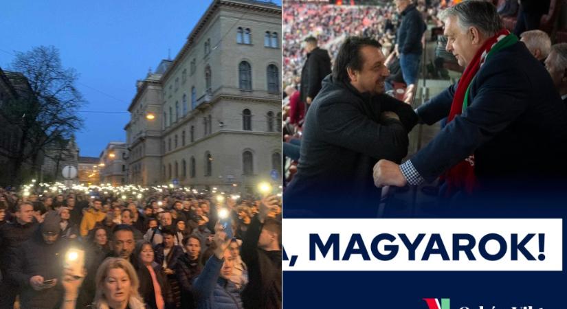 Míg Orbán a meccsen szotyizott, ezrek követelték a lemondását