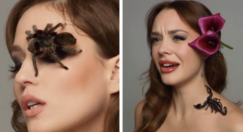 Tarantula az arcon, skorpió a nyakon – a Next Top Model Hungary versenyzői ijesztő fotózáson vettek részt