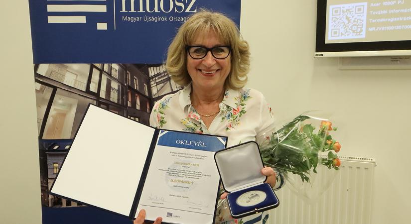 Európánkért díjat kapott a MÚOSZ-tól kollégánk, Csernyánszky Judit