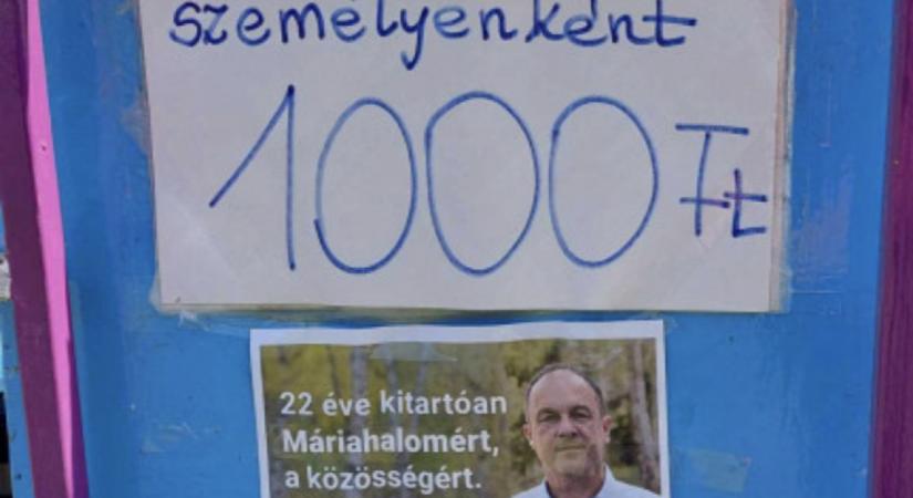 Cuki: lelkesedésében a pofozógépre is kirakta plakátját a túlmozgásos polgármester