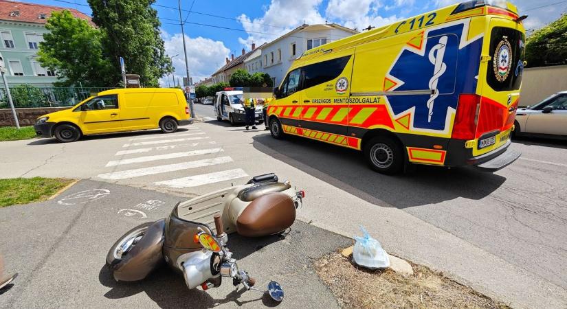 Súlyosan megsérült egy motoros Szombathelyen - fotók