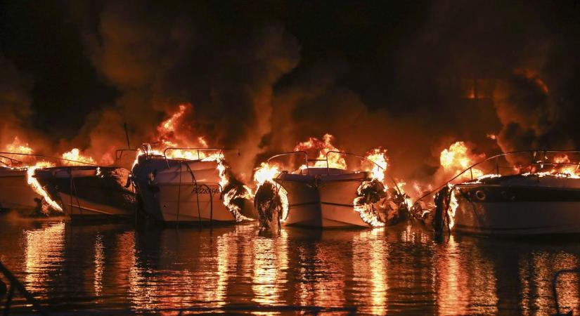 Pánik a paradicsomban: hatalmas tűz tombolt a magyarok kedvenc üdülőhelyén, luxusjachtok semmisültek meg – fotók, videó