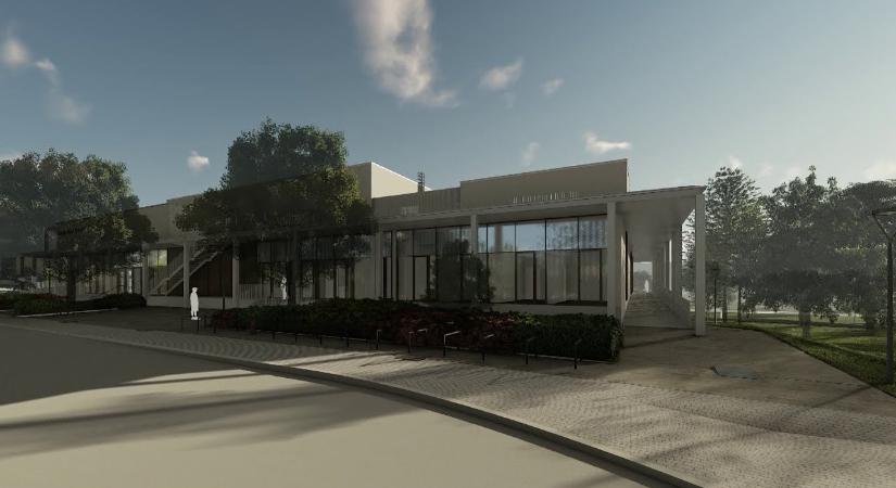Hófehér épület bronz keretekkel – ilyen lesz az új kulturális központ