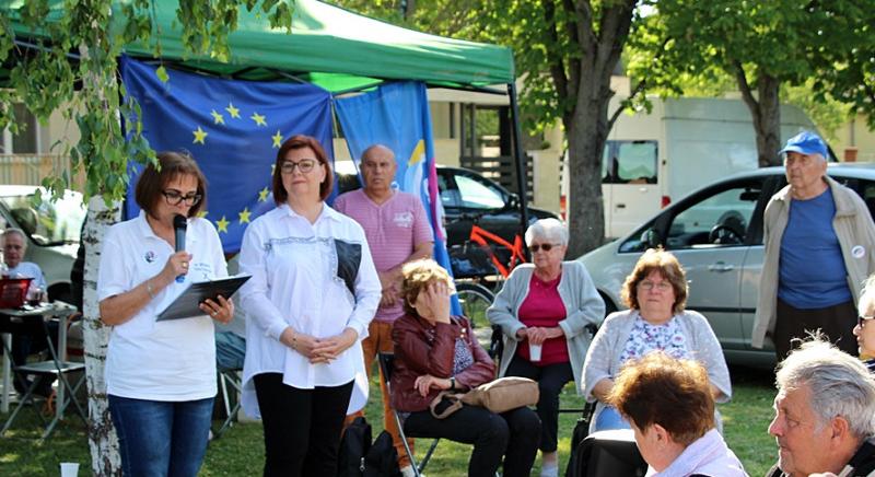 Gy. Németh Erzsébet Kalocsán kampányolt – A politikus a helyi jelöltjeik mellett a megyei és EP listájuk támogatására buzdított
